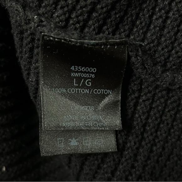 Kenneth Cole Black Cowl Neck Ribbed Sweater L - Picture 6 of 6